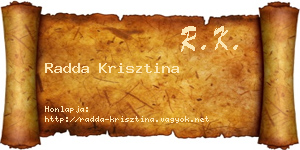 Radda Krisztina névjegykártya